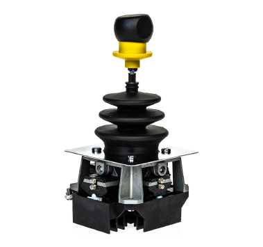 Crane cabin joystick controls and monitoring displays